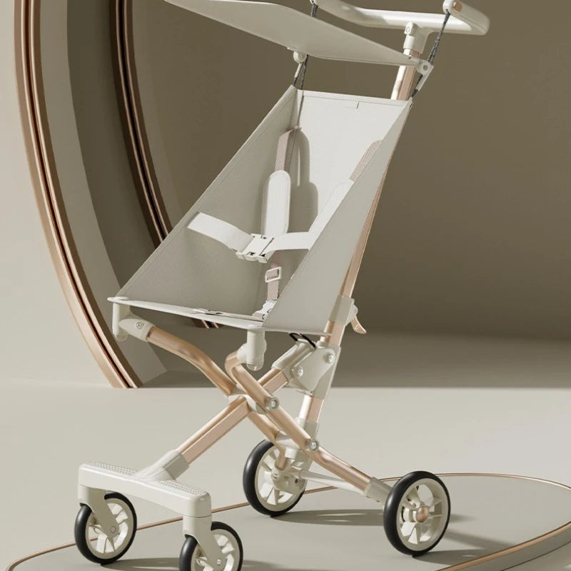 High Landscape Stroller Light Travel Trolley Light and Foldable Portable Travel Baby Stroller Four Wheel Trolley Cart