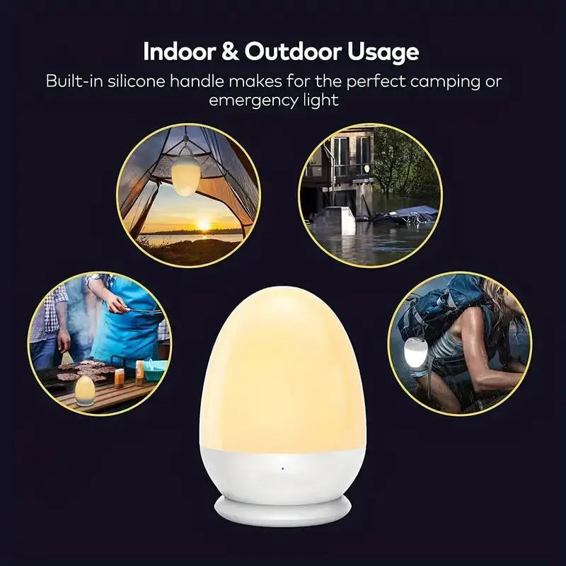 Touch Night Light for Baby Nursery Rechargeable Portable Kids Egg Nightlight Lamp with Feeding Timer for Todder Room Temperature