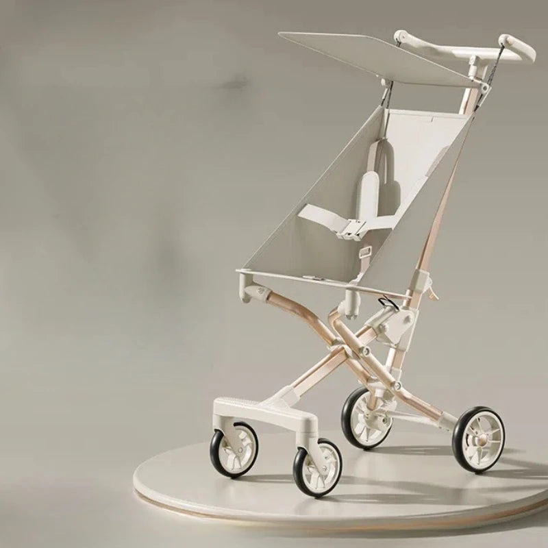 High Landscape Stroller Light Travel Trolley Light and Foldable Portable Travel Baby Stroller Four Wheel Trolley Cart