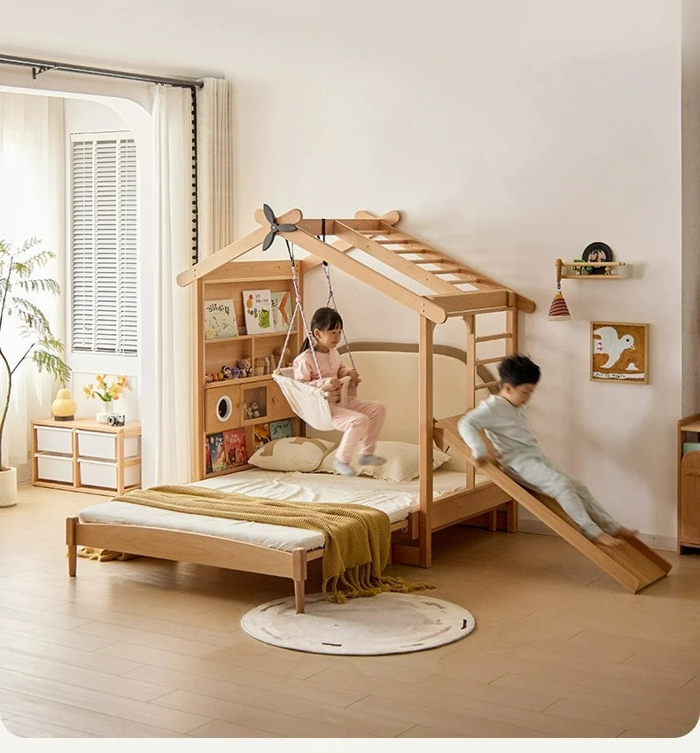 Customizable Solid Wood Children's Bed Popsicle House Tent Telescopic Bed Children's Room Platform Boy Girl Climbing