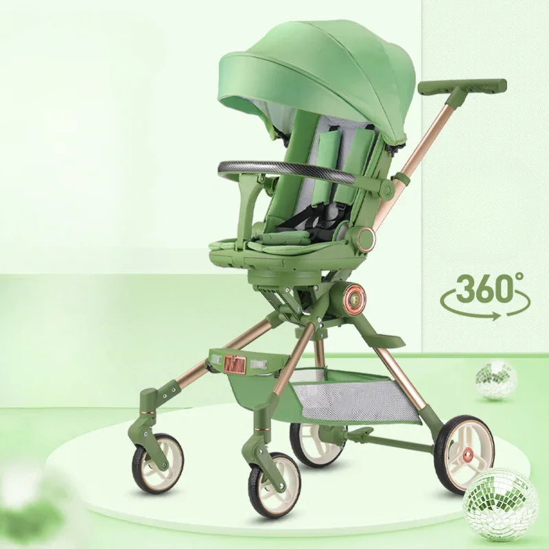Lightweight High View Stroller, Portable Folding Sit and Lay Down Baby Pram baby carriage kids baby trolley car