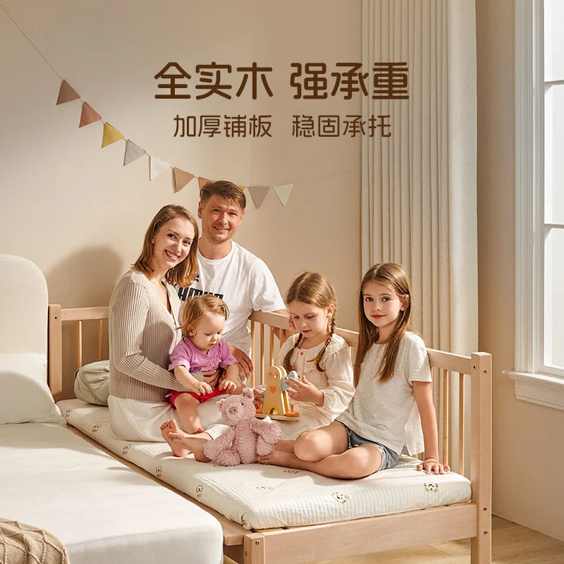 Customizable Solid Wood Children's Splicing Bed Wide Splicing Artifact Flat Baby Can Lift Bedside Bed