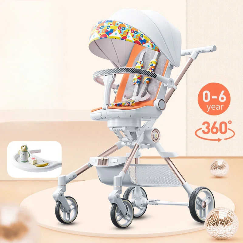 Lightweight High View Stroller, Portable Folding Sit and Lay Down Baby Pram baby carriage kids baby trolley car