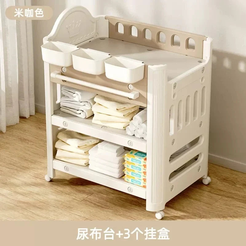 AD Diaper-Changing Table Baby Touching Baby  Table Diaper Changing Movable Newborn Massage Touching Bath Crib