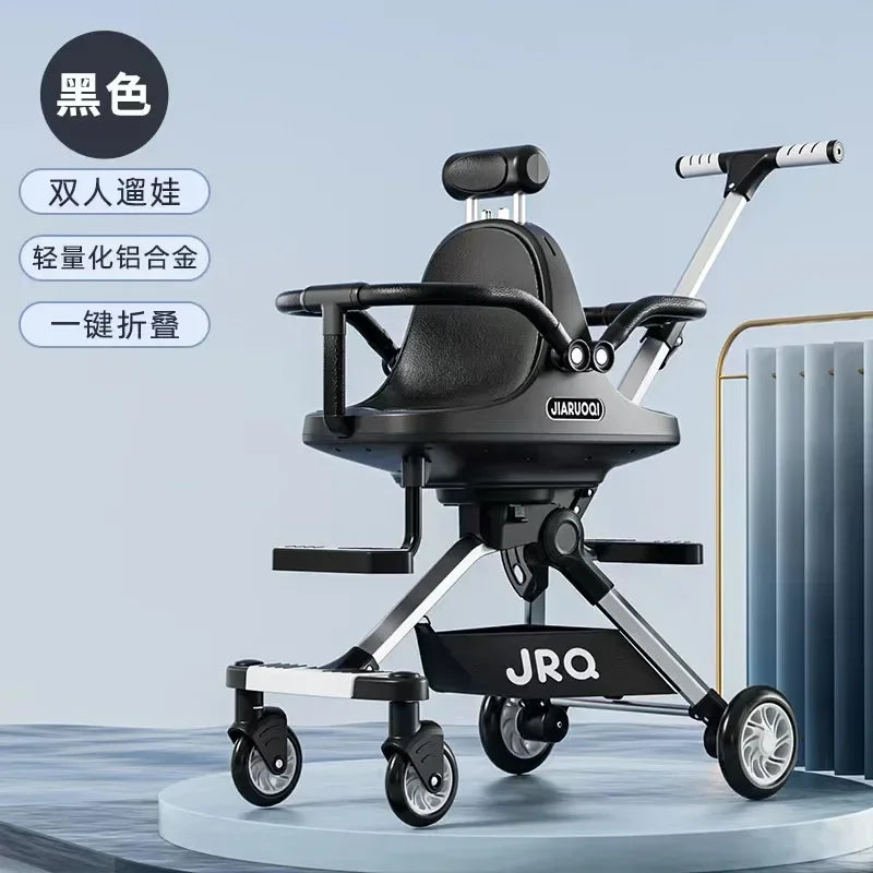 Lightweight folding baby walker trolley