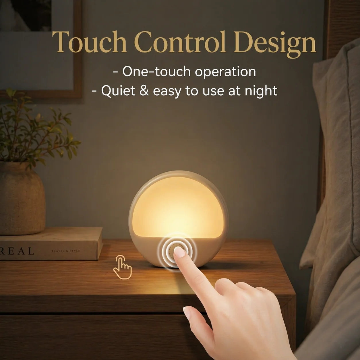 White Noise Sleep Lamp, Touch Night Light, 3 Modes, Timer, Portable Sound Machine for Better Sleep