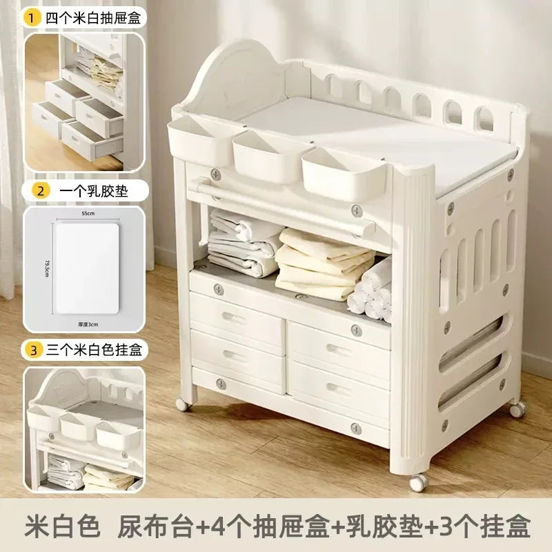 AD Diaper-Changing Table Baby Touching Baby  Table Diaper Changing Movable Newborn Massage Touching Bath Crib