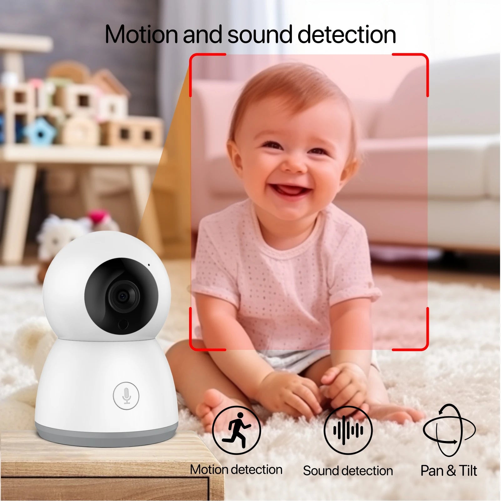 5.0 Inch Tuya Smart Video Baby Monitor 1080P Wireless Camera Two-Way Audio Night Vision Video Playback Home Security Babysitter