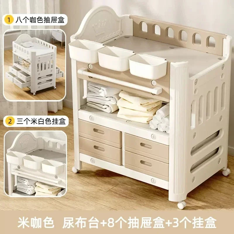 AD Diaper-Changing Table Baby Touching Baby  Table Diaper Changing Movable Newborn Massage Touching Bath Crib