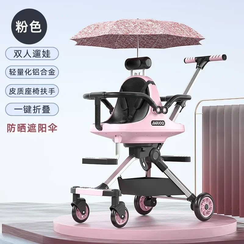 Lightweight folding baby walker trolley