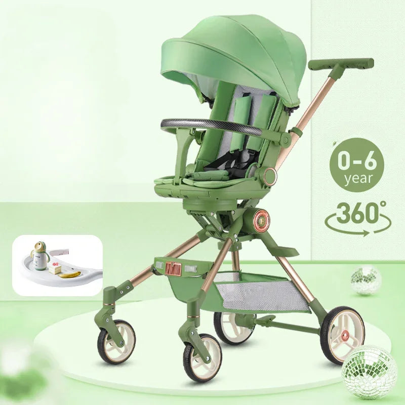 Lightweight High View Stroller, Portable Folding Sit and Lay Down Baby Pram baby carriage kids baby trolley car
